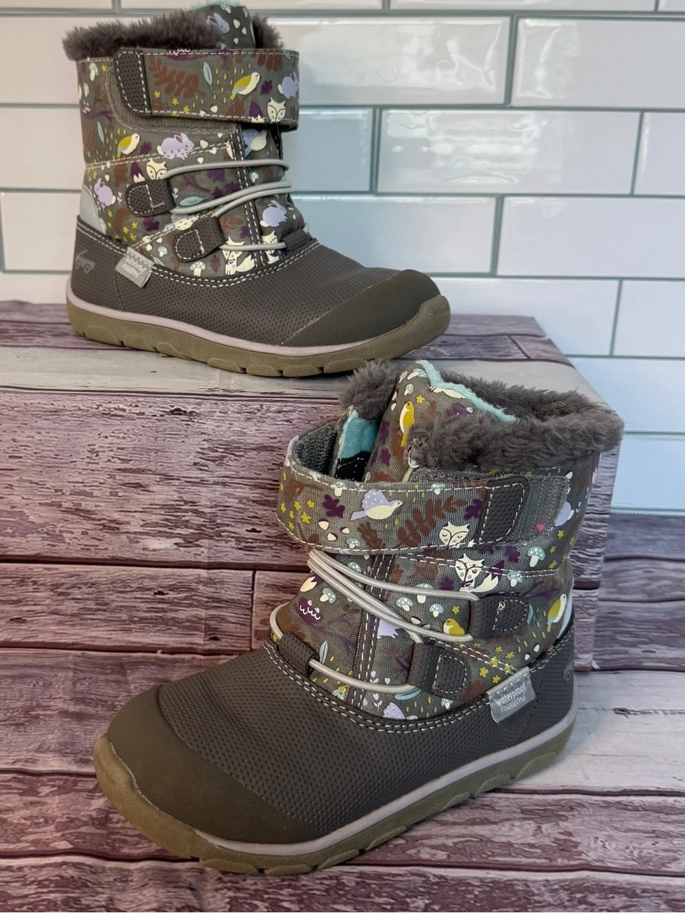 See Kai Run Abby II Waterproof Insulated ❄️Boots in Gray Woodland size 11